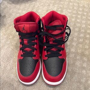 Nike Red and Black High-Top Sneakers